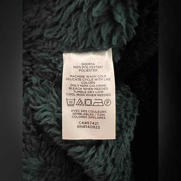 NWT! LOFT Sherpa Zip Sweatshirt, Green, size XS (fits S) - Picture 6 of 8